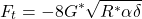 \[ F_{t}=-8G^{*} \sqrt {R^{*} \alpha \delta } \]